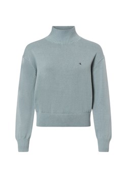 Calvin Klein Jeans Sweter damski z dzianiny Kobiety Bawełna bielony jednolity ze sklepu vangraaf w kategorii Swetry damskie - zdjęcie 177788851