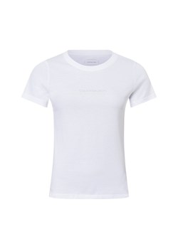 Calvin Klein Jeans Koszulka damska Kobiety Bawełna biały jednolity ze sklepu vangraaf w kategorii Bluzki damskie - zdjęcie 177788860