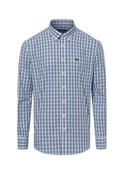 Fynch-Hatton Męska koszula casual Mężczyźni Regular Fit Bawełna niebieski w kratkę ze sklepu vangraaf w kategorii Koszule męskie - zdjęcie 177788893