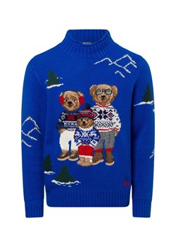 Polo Ralph Lauren Męski sweter z dzianiny Mężczyźni Wełna indygo wzorzysty ze sklepu vangraaf w kategorii Swetry męskie - zdjęcie 177788982