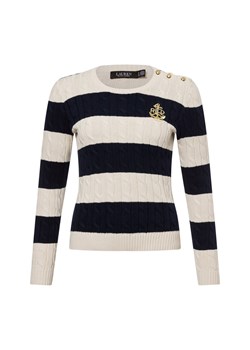 Lauren Ralph Lauren Sweter damski z dzianiny Kobiety Bawełna granatowy w paski ze sklepu vangraaf w kategorii Swetry damskie - zdjęcie 177789404