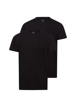 Ragman T-shirt w 2-paku - dopasowany do ciała Mężczyźni Bawełna czarny jednolity ze sklepu vangraaf w kategorii T-shirty męskie - zdjęcie 177789521