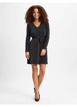 Vila Sukienka damska - VIEleina Kobiety Sztuczne włókno czarny jednolity ze sklepu vangraaf w kategorii Sukienki - zdjęcie 177790081