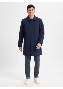 Tommy Hilfiger Płaszcz - Desert Sky Mężczyźni granatowy jednolity ze sklepu vangraaf w kategorii Płaszcze męskie - zdjęcie 177790200