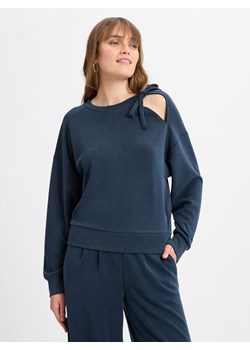 BOSS Orange Bluza damska - C_Eslita Kobiety Sztuczne włókno granatowy jednolity ze sklepu vangraaf w kategorii Bluzy damskie - zdjęcie 177790464