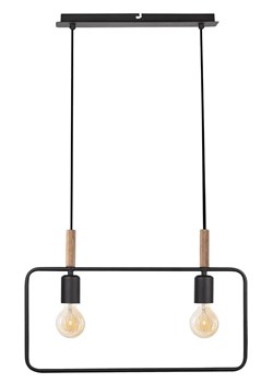 Czarna podwójna lampa wisząca w stylu industrialnym - 4X D223 N9-W90 ze sklepu Edinos.pl w kategorii Lampy wiszące - zdjęcie 177792843
