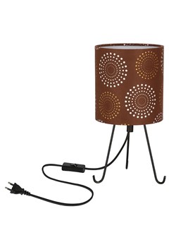 Brązowa lampa stołowa z dekoracyjnym abażurem 3X D246 Esmeri ze sklepu Edinos.pl w kategorii Lampy stołowe - zdjęcie 177792934