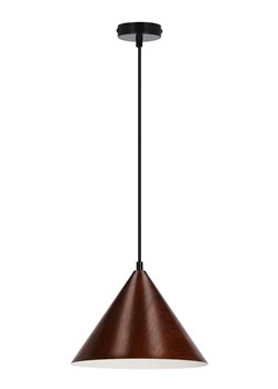Lampa wisząca z drewnianym kloszem w kolorze orzecha Huren ze sklepu Edinos.pl w kategorii Lampy wiszące - zdjęcie 177793163