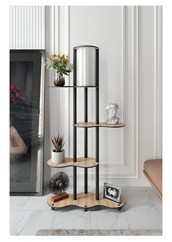 ABERTO DESIGN Lampa stojąca w kolorze jasnobrązowo-czarnym - 65 x 150 x 35 cm ze sklepu Limango Polska w kategorii Oświetlenie - zdjęcie 177801101