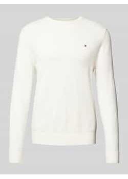 Sweter z dzianiny z wyhaftowanym logo model ‘PIMA’ ze sklepu Peek&Cloppenburg  w kategorii Swetry męskie - zdjęcie 177806751