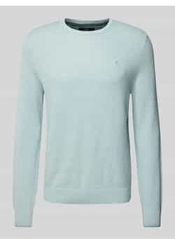 Sweter z dzianiny z wyhaftowanym logo ze sklepu Peek&Cloppenburg  w kategorii Swetry męskie - zdjęcie 177807602