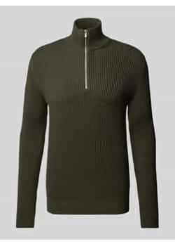 Sweter z dzianiny z kołnierzem model ‘RBLALIAM’ ze sklepu Peek&Cloppenburg  w kategorii Swetry męskie - zdjęcie 177809010