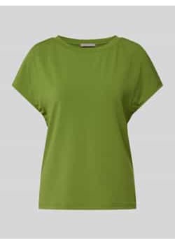 T-shirt z prążkowanym okrągłym dekoltem ze sklepu Peek&Cloppenburg  w kategorii Bluzki damskie - zdjęcie 177809740
