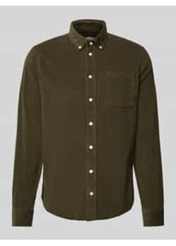 Koszula sztruksowa o kroju regular fit z kołnierzykiem typu button down model ‘ANTON’ ze sklepu Peek&Cloppenburg  w kategorii Koszule męskie - zdjęcie 177809943