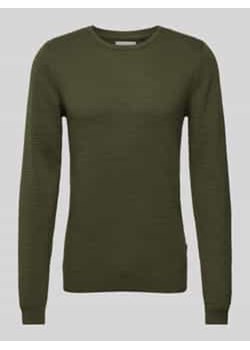 Sweter z dzianiny z fakturowanym wzorem ze sklepu Peek&Cloppenburg  w kategorii Swetry męskie - zdjęcie 177812351