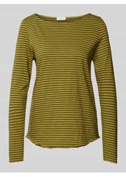 Bluzka o kroju regular fit z długim rękawem,fakturą i dekoltem w łódkę ze sklepu Peek&Cloppenburg  w kategorii Bluzki damskie - zdjęcie 177816204