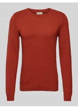 Sweter z dzianiny z fakturowanym wzorem ze sklepu Peek&Cloppenburg  w kategorii Swetry męskie - zdjęcie 177817940