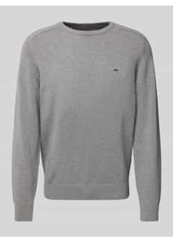 Sweter z dzianiny z wyhaftowanym logo ze sklepu Peek&Cloppenburg  w kategorii Swetry męskie - zdjęcie 177819554
