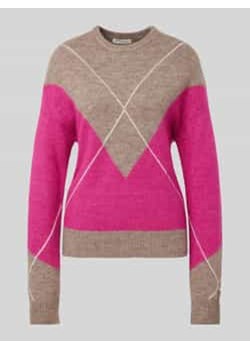 Sweter z dzianiny z okrągłym dekoltem ze sklepu Peek&Cloppenburg  w kategorii Swetry damskie - zdjęcie 177819724