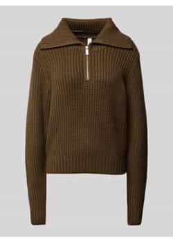 Sweter z dzianiny z kołnierzem ze sklepu Peek&Cloppenburg  w kategorii Swetry damskie - zdjęcie 177819791