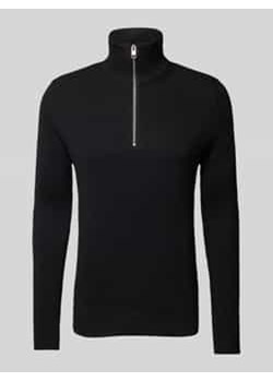 Sweter z dzianiny z kołnierzem model ‘PERFECT’ ze sklepu Peek&Cloppenburg  w kategorii Swetry męskie - zdjęcie 177820531