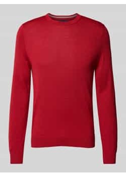 Sweter z dzianiny z okrągłym dekoltem ze sklepu Peek&Cloppenburg  w kategorii Swetry męskie - zdjęcie 177823401