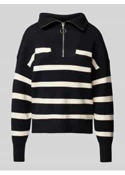 Sweter z dzianiny o kroju regular fit z zapinanym kołnierzem model ‘SABA’ ze sklepu Peek&Cloppenburg  w kategorii Swetry damskie - zdjęcie 177825013