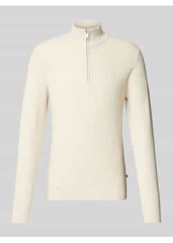 Sweter z dzianiny ze stójką model ‘lagoon’ ze sklepu Peek&Cloppenburg  w kategorii Swetry męskie - zdjęcie 177825710