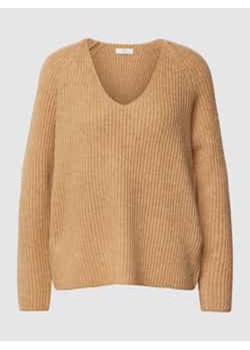 Sweter z dzianiny z efektem prążkowania ze sklepu Peek&Cloppenburg  w kategorii Swetry damskie - zdjęcie 177826550