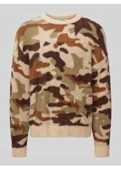 Sweter z dzianiny z prążkowanymi wykończeniami ze sklepu Peek&Cloppenburg  w kategorii Swetry męskie - zdjęcie 177828643