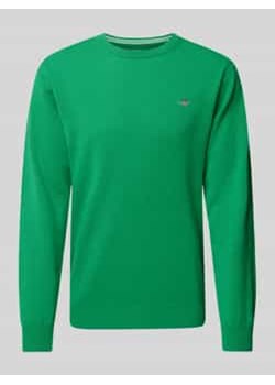 Sweter z dzianiny z wełny z okrągłym dekoltem ze sklepu Peek&Cloppenburg  w kategorii Swetry męskie - zdjęcie 177829283