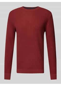 Sweter z dzianiny o kroju regular fit z prążkowanym,okrągłym dekoltem ze sklepu Peek&Cloppenburg  w kategorii Swetry męskie - zdjęcie 177829681