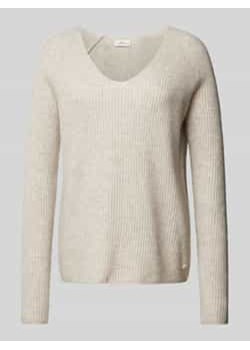 Sweter z dzianiny z dekoltem w serek ze sklepu Peek&Cloppenburg  w kategorii Swetry damskie - zdjęcie 177830863