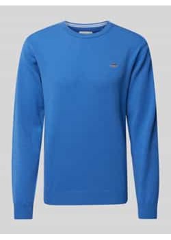 Sweter z dzianiny z wełny z okrągłym dekoltem ze sklepu Peek&Cloppenburg  w kategorii Swetry męskie - zdjęcie 177831024