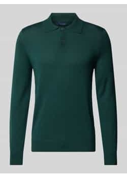 Sweter z dzianiny o kroju slim fit z kołnierzykiem polo ze sklepu Peek&Cloppenburg  w kategorii Swetry męskie - zdjęcie 177834090