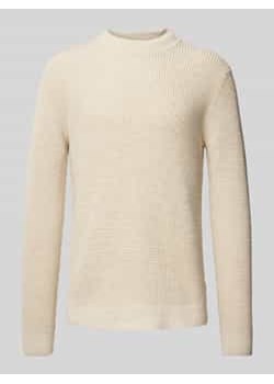 Sweter z dzianiny z prążkowanymi wykończeniami model ‘VIGGO’ ze sklepu Peek&Cloppenburg  w kategorii Swetry męskie - zdjęcie 177835411