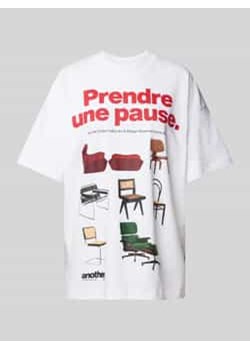 T-shirt o kroju oversized z nadrukiem z logo model ‘Prendre Une Pause’ ze sklepu Peek&Cloppenburg  w kategorii Bluzki damskie - zdjęcie 177836102