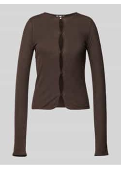 Bluzka o kroju slim fit z długim rękawem i okrągłym dekoltem model ‘Rosie’ ze sklepu Peek&Cloppenburg  w kategorii Bluzki damskie - zdjęcie 177836730