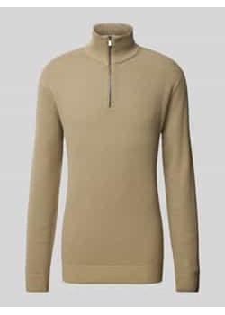 Sweter z dzianiny ze stójką model ‘BLUCHRISTER’ ze sklepu Peek&Cloppenburg  w kategorii Swetry męskie - zdjęcie 177837513