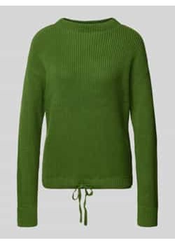 Sweter z dzianiny z wiązanym detalem ze sklepu Peek&Cloppenburg  w kategorii Swetry damskie - zdjęcie 177837530