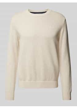 Sweter z dzianiny o kroju regular fit z czystej bawełny z wyhaftowanym logo ze sklepu Peek&Cloppenburg  w kategorii Swetry męskie - zdjęcie 177838671