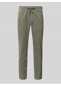 Spodnie sztruksowe o kroju tapered fit z elastycznym pasem model ‘LINUS’ ze sklepu Peek&Cloppenburg  w kategorii Spodnie męskie - zdjęcie 177841221