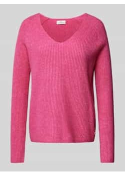 Sweter z dzianiny z dekoltem w serek ze sklepu Peek&Cloppenburg  w kategorii Swetry damskie - zdjęcie 177842811