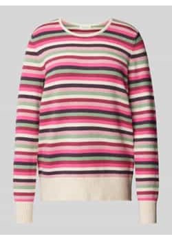 Sweter z dzianiny z okrągłym dekoltem ze sklepu Peek&Cloppenburg  w kategorii Swetry damskie - zdjęcie 177844011