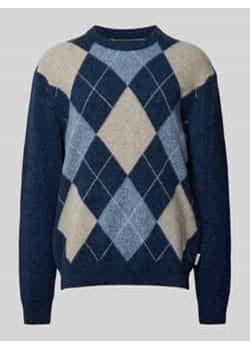 Sweter z dzianiny z okrągłym dekoltem model ‘ARGYLE’ ze sklepu Peek&Cloppenburg  w kategorii Swetry męskie - zdjęcie 177844180