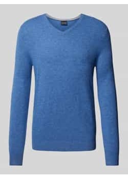 Sweter z dzianiny z prążkowanymi wykończeniami ze sklepu Peek&Cloppenburg  w kategorii Swetry męskie - zdjęcie 177848751