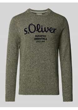 Sweter z dzianiny o kroju regular fit z logo ze sklepu Peek&Cloppenburg  w kategorii Swetry męskie - zdjęcie 177850234