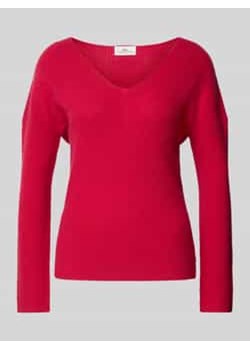 Sweter z dzianiny z kaszmiru z dekoltem w serek ze sklepu Peek&Cloppenburg  w kategorii Swetry damskie - zdjęcie 177850771