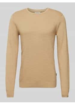 Sweter z dzianiny z fakturowanym wzorem ze sklepu Peek&Cloppenburg  w kategorii Swetry męskie - zdjęcie 177850863