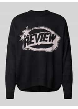Sweter z dzianiny z nadrukiem z logo ze sklepu Peek&Cloppenburg  w kategorii Swetry męskie - zdjęcie 177852522